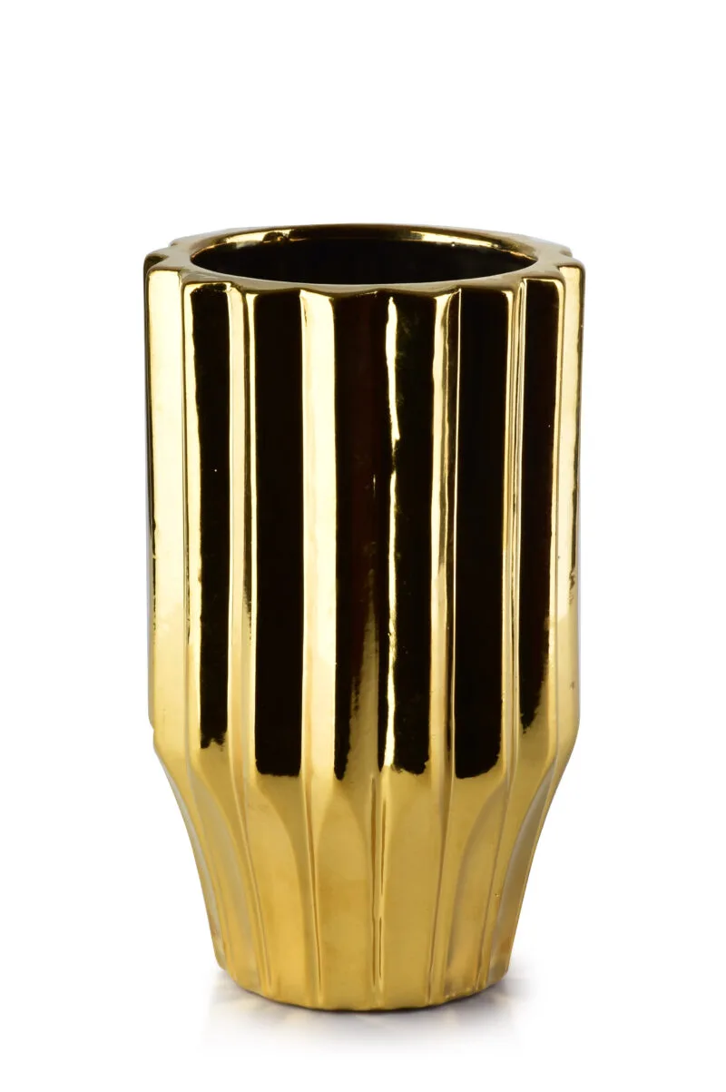 Wazon ceramiczny 20 cm złoty