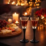 Kieliszki do likieru 50 ml Onyx czarna nóżka 6 szt.