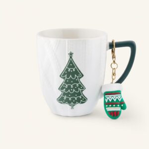 Kubek porcelanowy z brelokiem 440 ml Winter Wool Choinka
