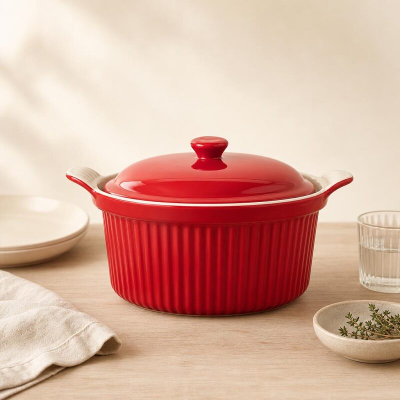 Naczynie ceramiczne do zapiekania z pokrywką 27,5 cm Red Chilli