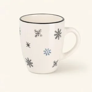 Kubek ceramiczny 350 ml Black Snowman biało-czarny