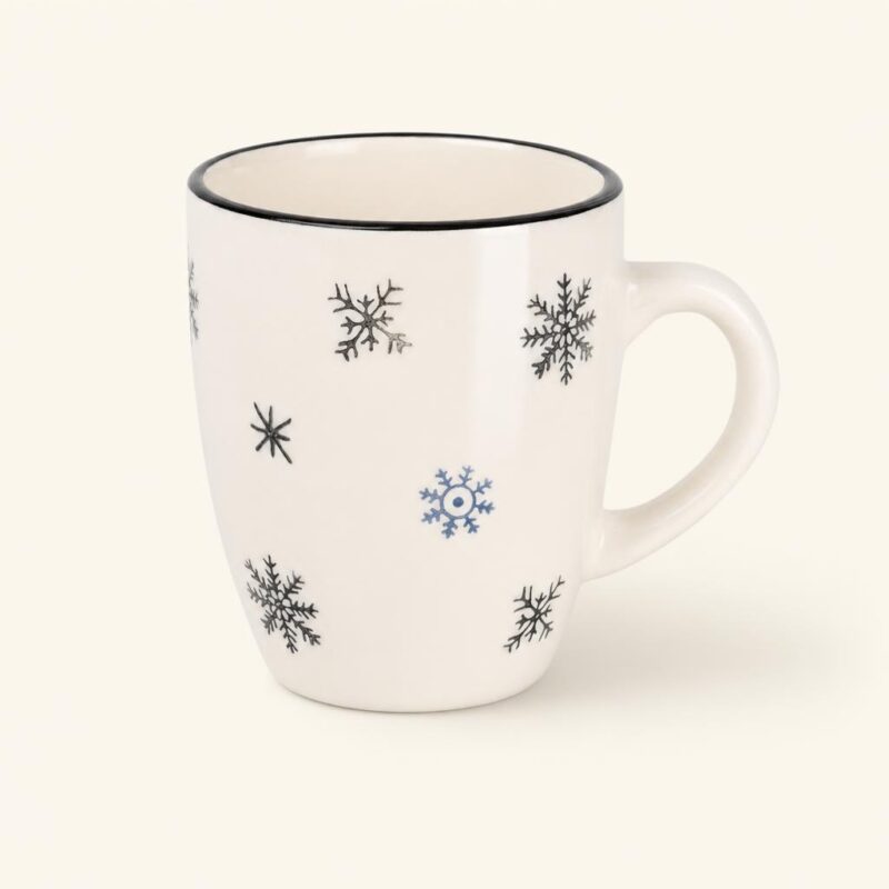 Kubek ceramiczny 350 ml Black Snowman biało-czarny
