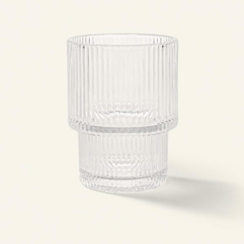 Szklanka ryflowana niska 300 ml Wcięta