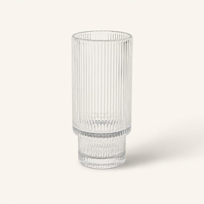 Szklanka ryflowana wysoka 450 ml Wcięta