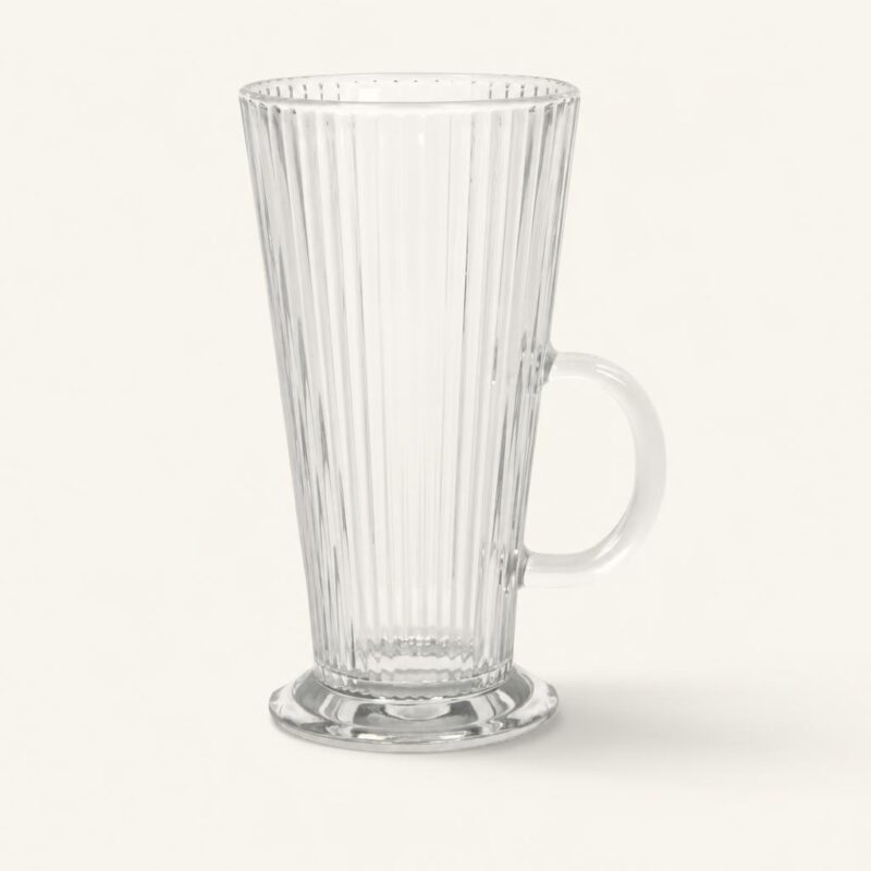 Szklanka ryflowana z uchem 300 ml Skośna