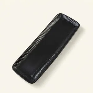 Półmisek ceramiczny prostokątny 25 cm Ombres Black czarny