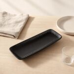 Półmisek ceramiczny prostokątny 25 cm Ombres Black czarny
