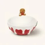 Miska ceramiczna 17 cm Deco Xmas biało-czerwona