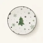 Talerz deserowy ceramiczny 19 cm Zimowe Drzewko