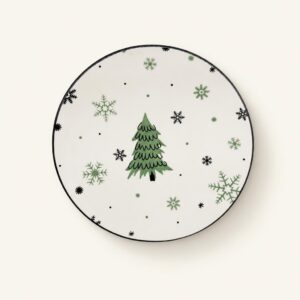 Talerz deserowy ceramiczny 19 cm Zimowe Drzewko