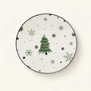 Talerz deserowy ceramiczny 19 cm Zimowe Drzewko