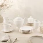Serwis kawowy porcelanowy 21 el. MariaPaula kremowy
