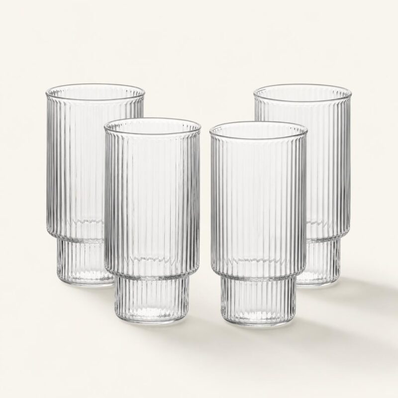 Szklanki prążkowane wysokie 400 ml 4 szt.