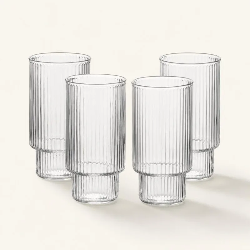 Szklanki prążkowane wysokie 400 ml 4 szt.
