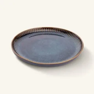 Talerz deserowy porcelanowy 20,5 cm Reactive Stripes granatowy