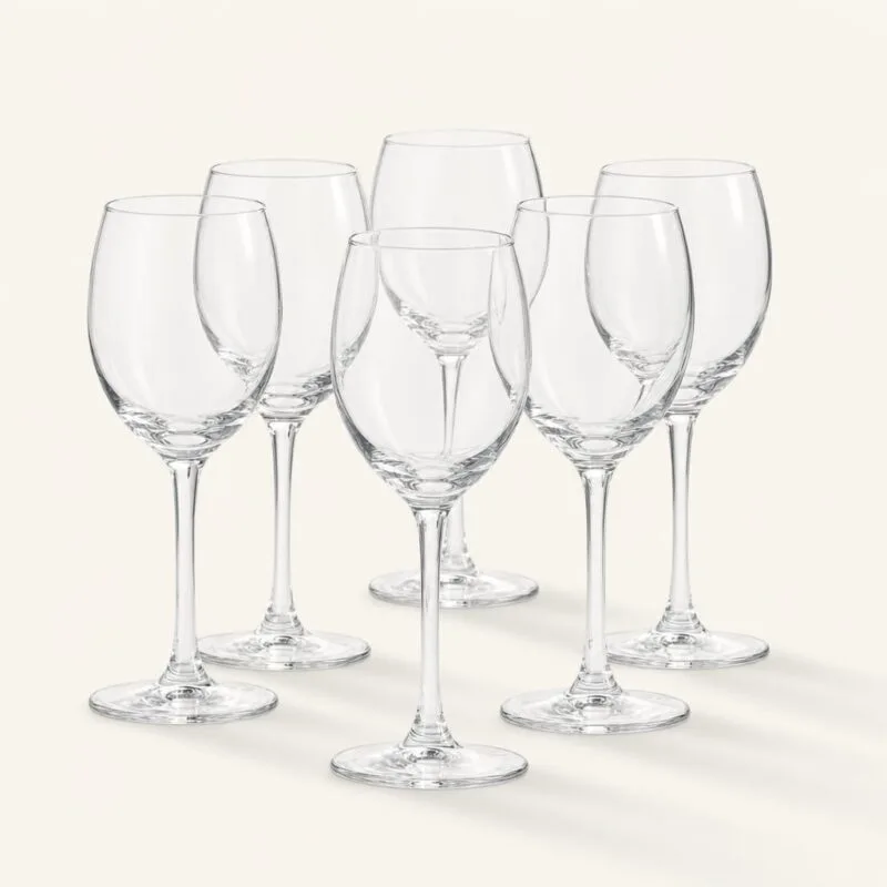 Kieliszki do wina białego 250 ml szklane komplet 6