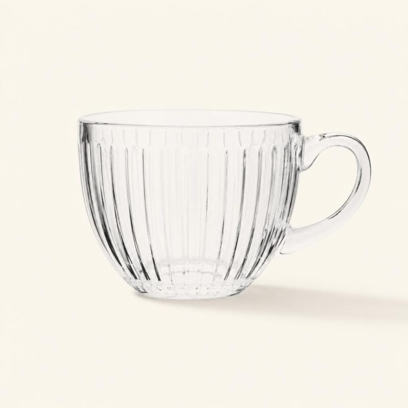 dz-graf-0103003406-cream Filiżanka szklana z reliefem 460 ml Venus
