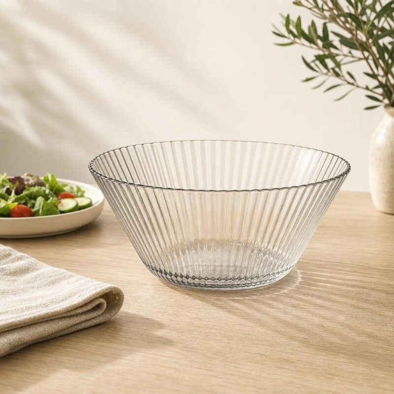 Salaterka szklana ryflowana 22 cm Selena