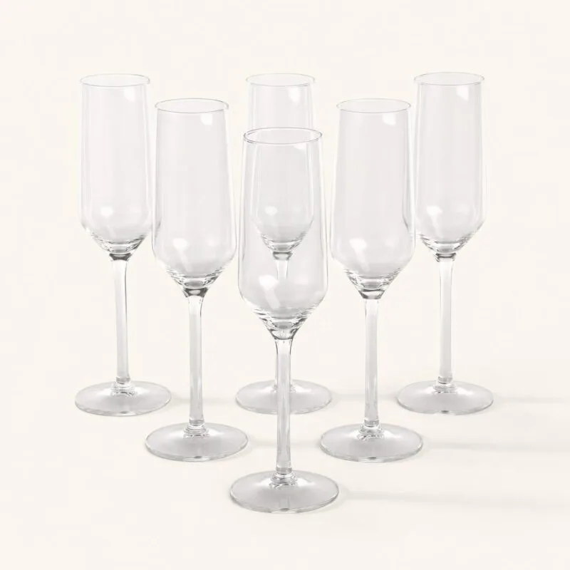 Kieliszki do szampana 220 ml szklane komplet 6