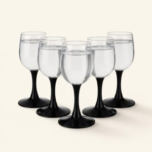 Kieliszki do wódki 35 ml Onyx czarna nóżka 6 szt.