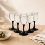 Kieliszki do wódki 35 ml Onyx czarna nóżka 6 szt.