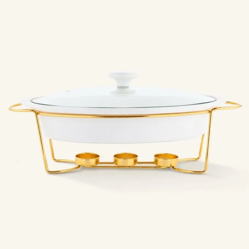 Naczynie porcelanowe z podgrzewaczem 1,5 L Regular złote