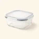 Pojemnik szklany kwadratowy z pokrywką 450 ml Fresh
