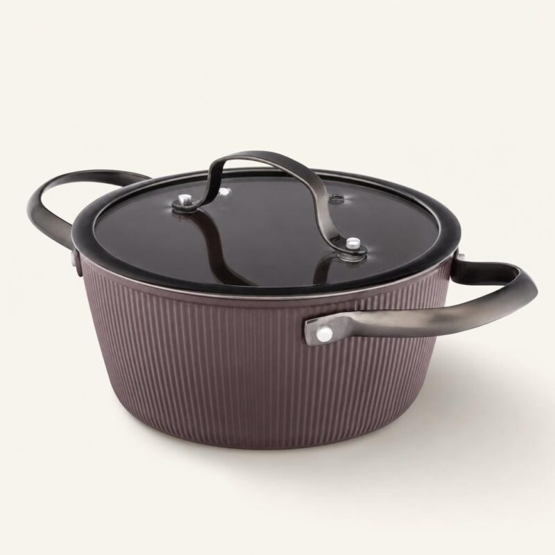 dz-graf-0204002649-cream Garnek aluminiowy z pokrywką 20 cm brązowy