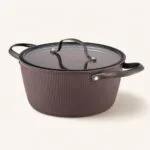 Garnek aluminiowy z pokrywką 24 cm brązowy