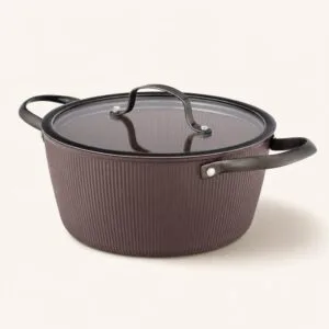 Garnek aluminiowy z pokrywką 24 cm brązowy