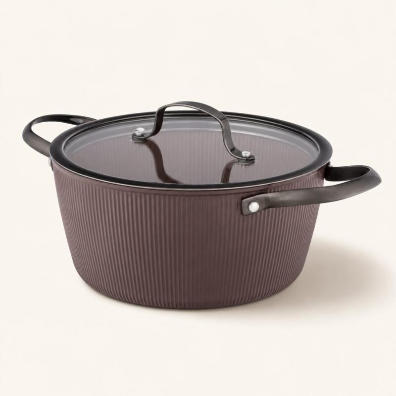 dz-graf-0204002650-cream Garnek aluminiowy z pokrywką 24 cm brązowy