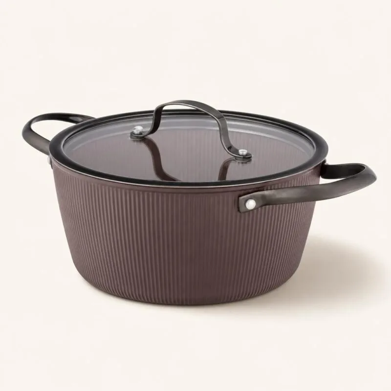 dz-graf-0204002650-cream Garnek aluminiowy z pokrywką 24 cm brązowy