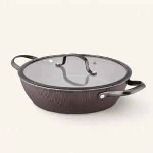 Rondel aluminiowy z pokrywką 28 cm brązowy