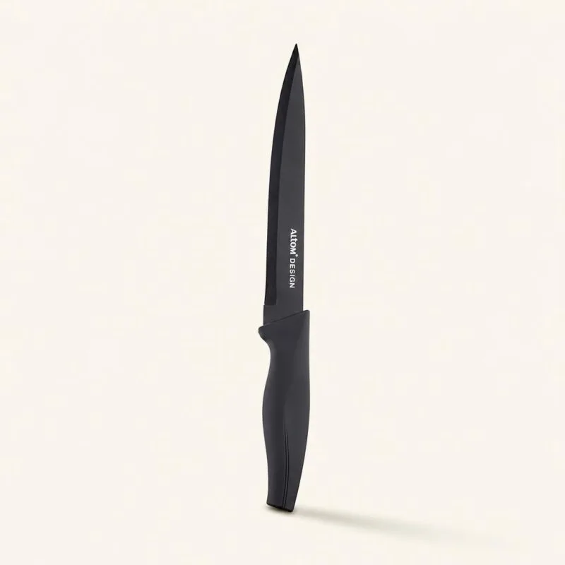 Nóż do krojenia uniwersalny stal nierdzewna czarny 32 cm