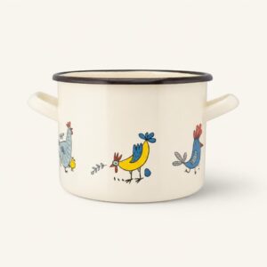 Garnek emaliowany stal 2,2 l kremowy kurki