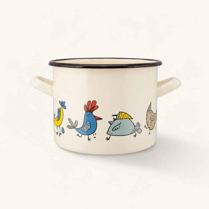 Garnek emaliowany kremowy 3,3 l 18 cm kurki