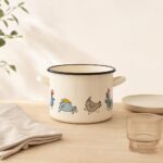 Garnek emaliowany kremowy 4,4 l 20 cm kurki