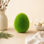 Figurka Jajko ceramiczna z trawą 11,5 cm