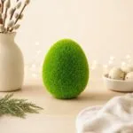 Figurka Jajko ceramiczna z trawą 11,5 cm