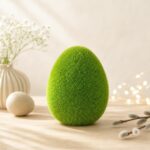 Figurka Jajko ceramiczna z trawą 8,5 cm
