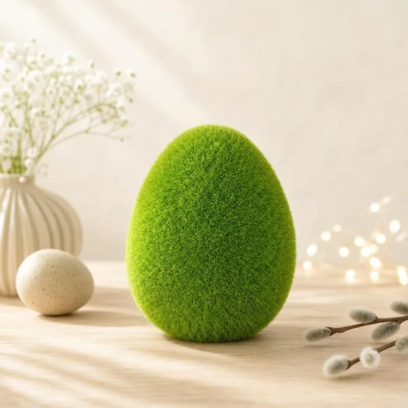 Figurka Jajko ceramiczna z trawą 8,5 cm