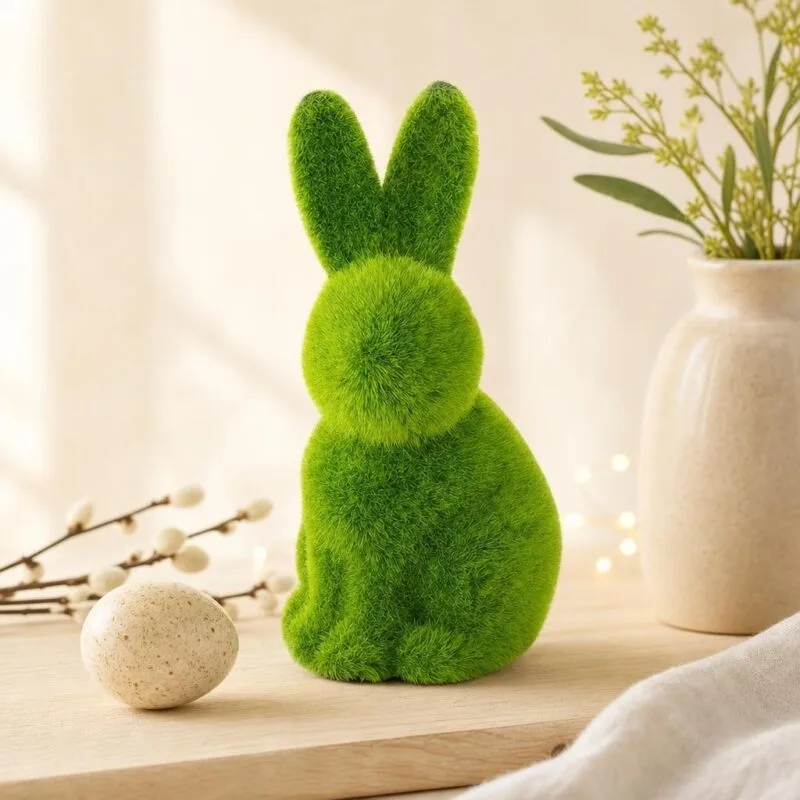 Figurka Zając ceramiczna z trawą 17 cm