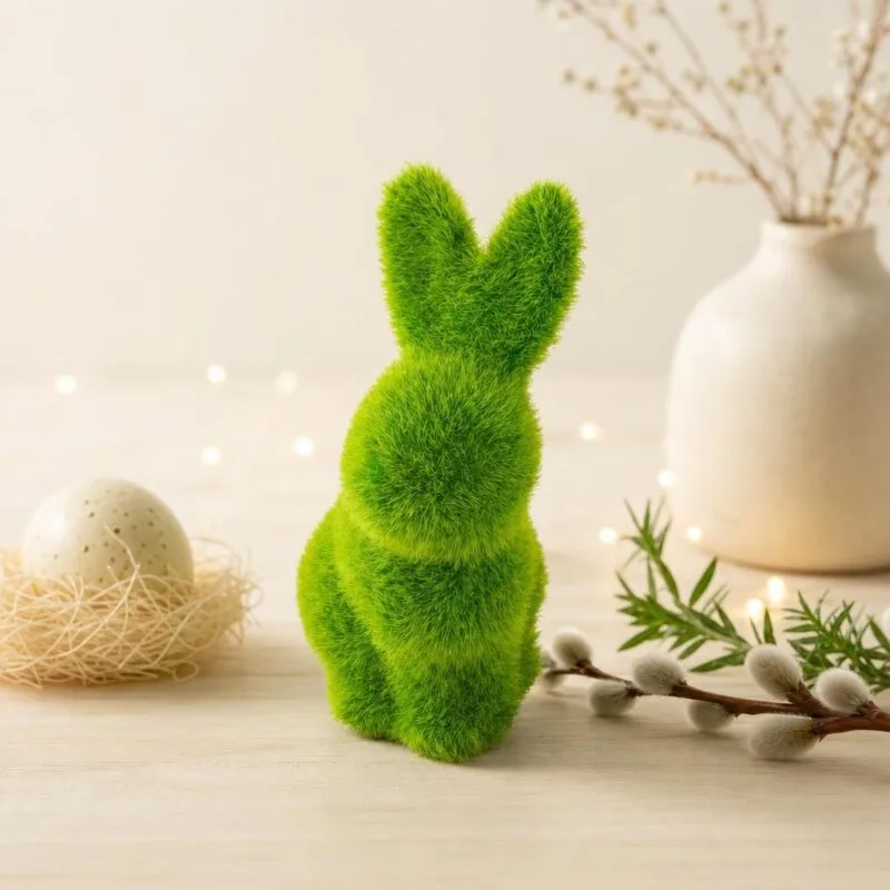 Figurka Zając ceramiczna z trawą 12,5 cm
