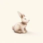 Figurka Zając ceramiczna 11 cm biało-brązowa