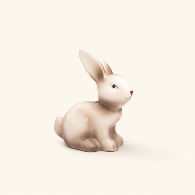 Figurka Zając ceramiczna 11 cm biało-brązowa