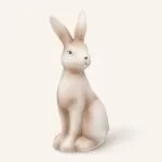 Figurka Zając ceramiczna 18 cm biało-brązowa