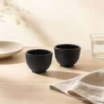 Żeliwne czarki do herbaty czarne 2 szt 150 ml