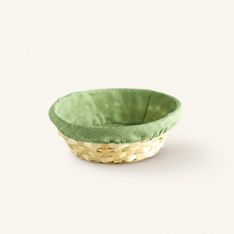 Koszyk bambusowy okrągły 25 cm zielony