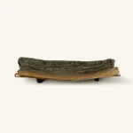 Patera ceramiczna 21×11 cm brązowo-zielona