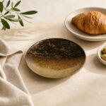 Talerzyk ceramiczny 16 cm brązowo-zielony
